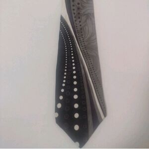 Mark Alexander 57" X 4" Navy Burgundy & Gray White Dots Geometric Silk Tie